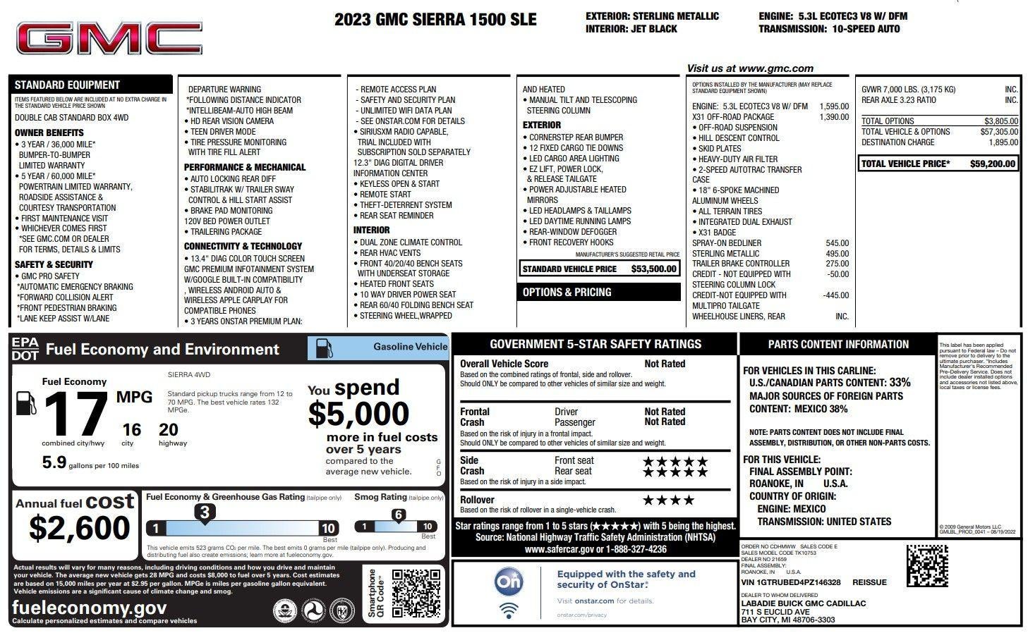 2023 GMC Sierra 1500 SLE