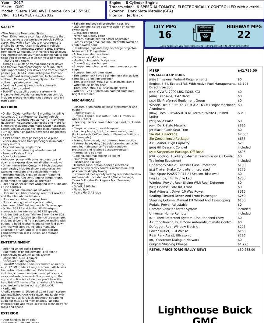 2017 GMC Sierra 1500 SLE