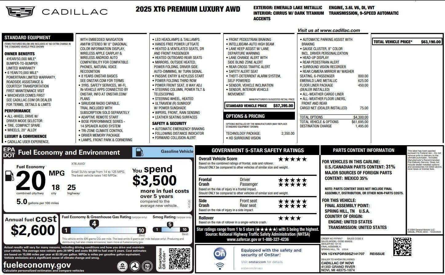 2025 Cadillac XT6 Premium Luxury