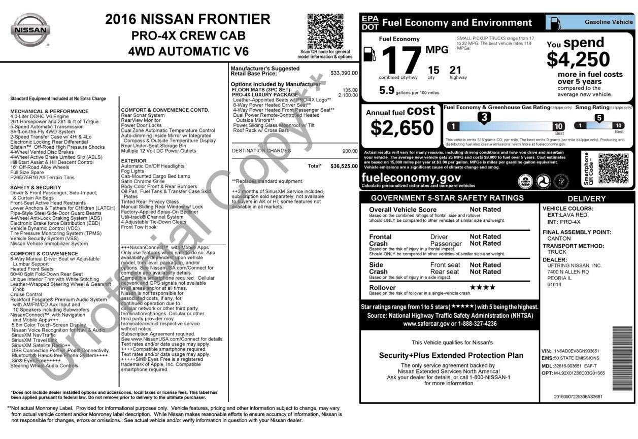 2016 Nissan Frontier PRO-4X