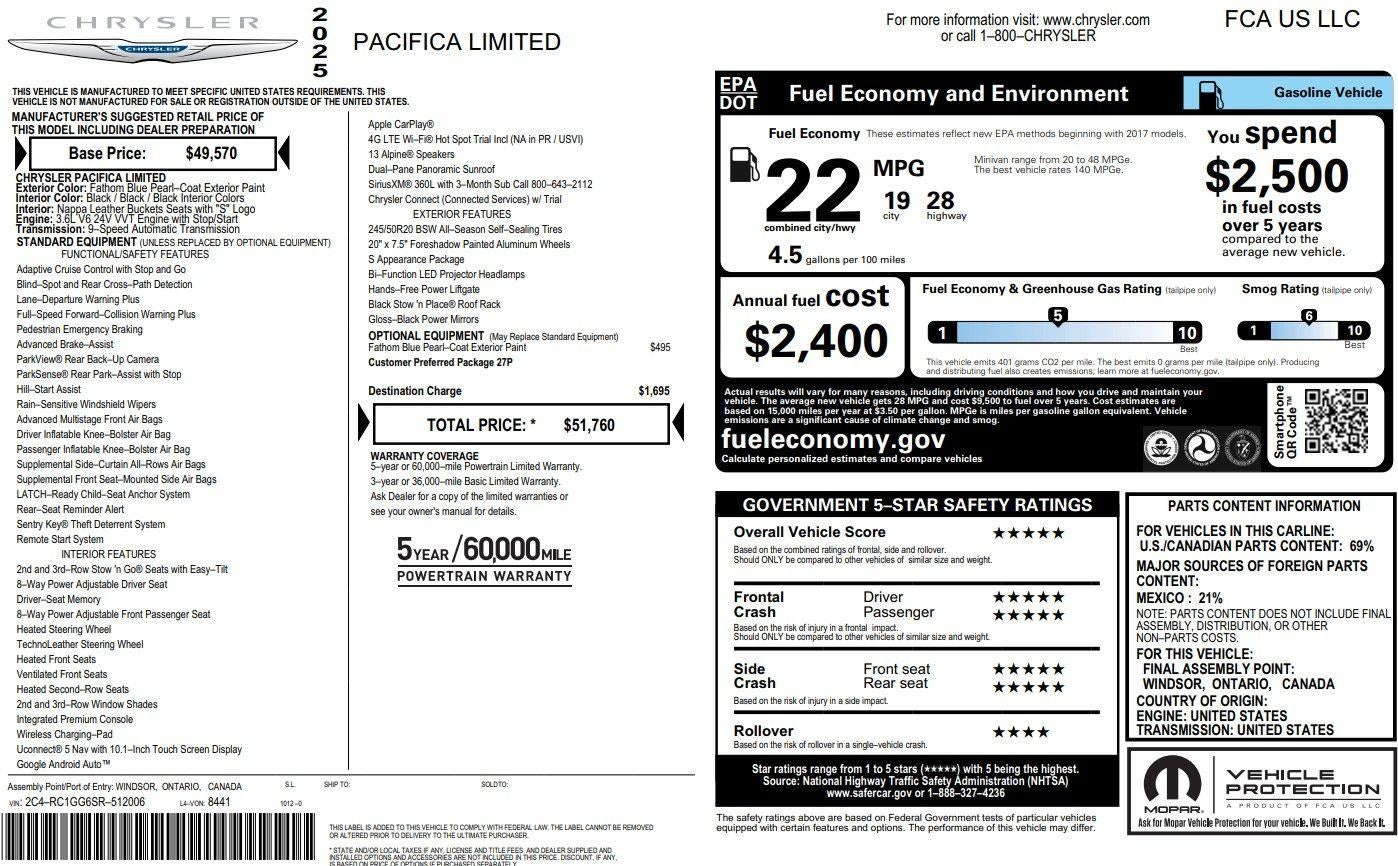 2025 Chrysler Pacifica Limited