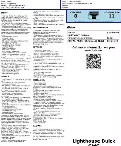 2024 BrightDrop Zevo 400 Base