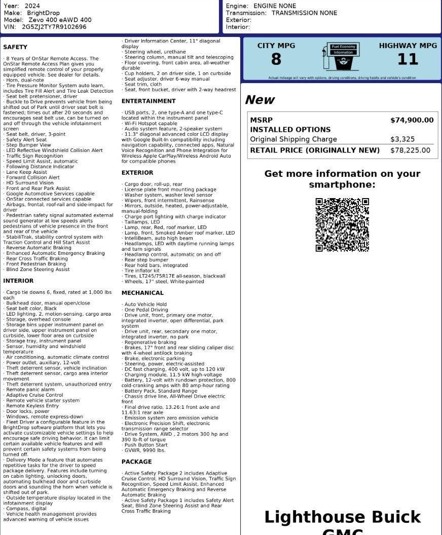 2024 BrightDrop Zevo 400 Base