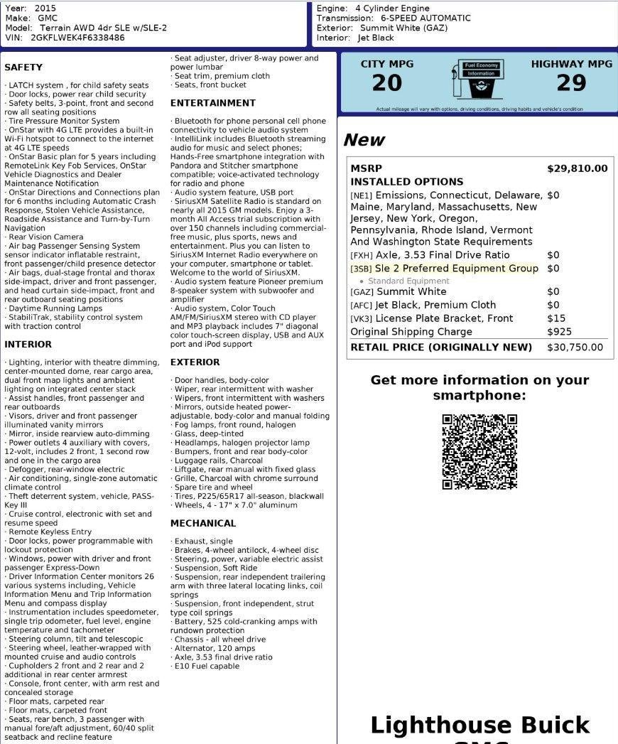 2015 GMC Terrain SLE-2