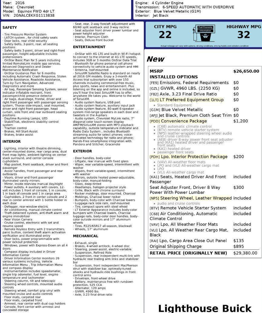 2016 Chevrolet Equinox LT