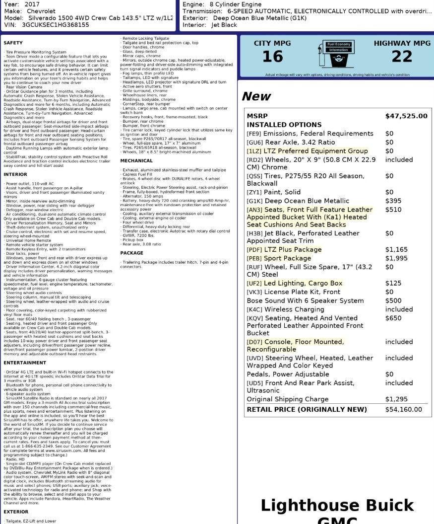 2017 Chevrolet Silverado 1500 LTZ