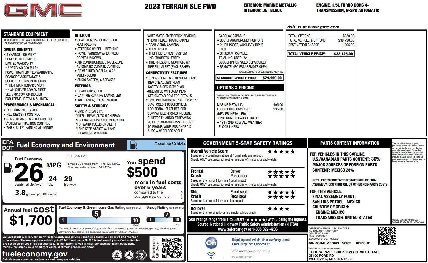 2023 GMC Terrain SLE