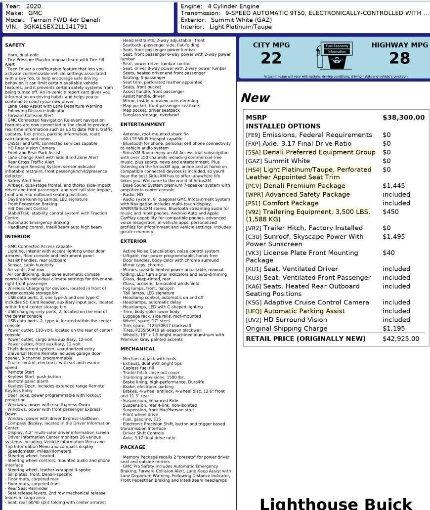 2020 GMC Terrain Denali