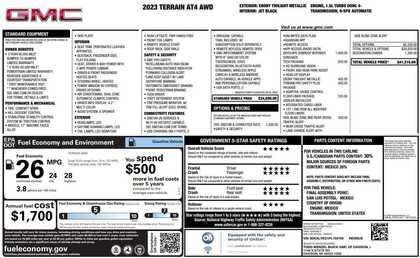 2023 GMC Terrain AT4