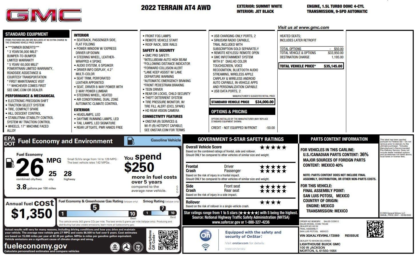 2022 GMC Terrain AT4