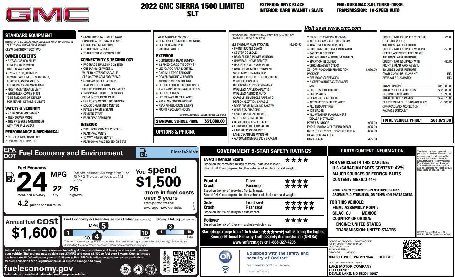 2022 GMC Sierra 1500 Limited SLT