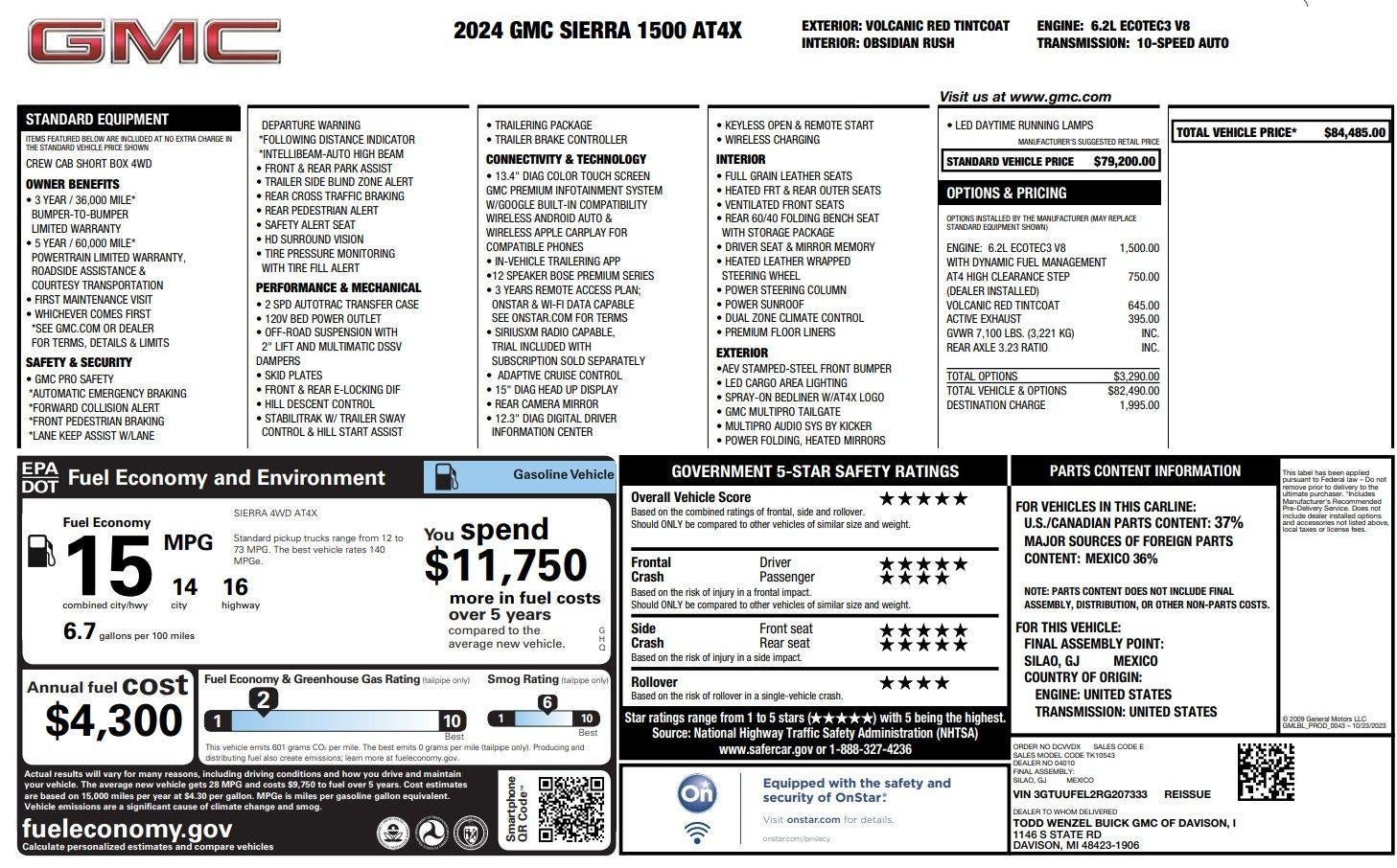 2024 GMC Sierra 1500 AT4X