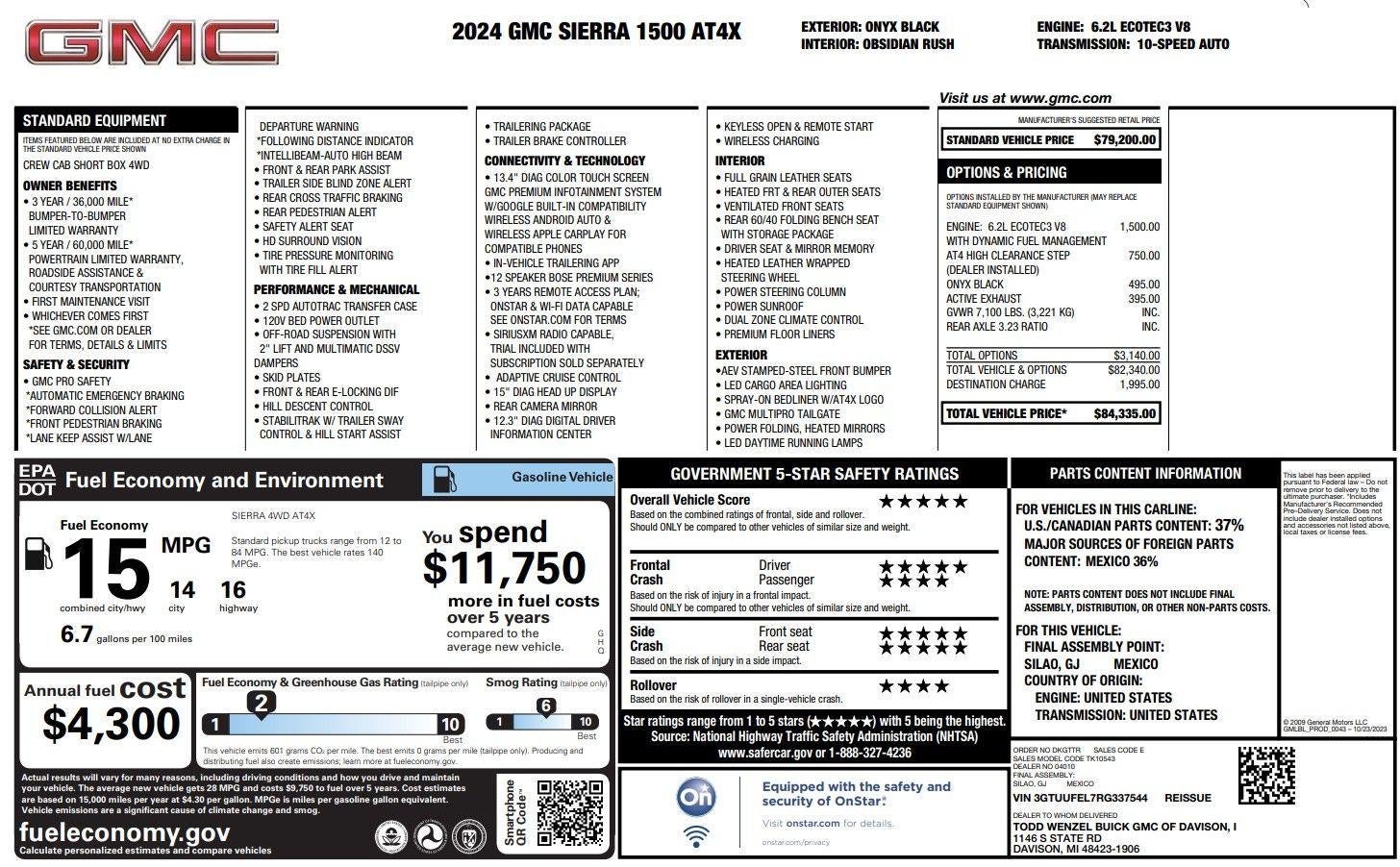2024 GMC Sierra 1500 AT4X
