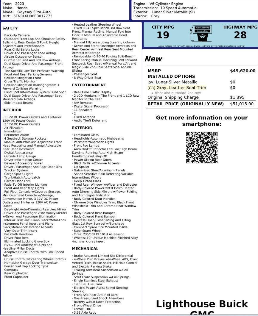 2023 Honda Odyssey Elite