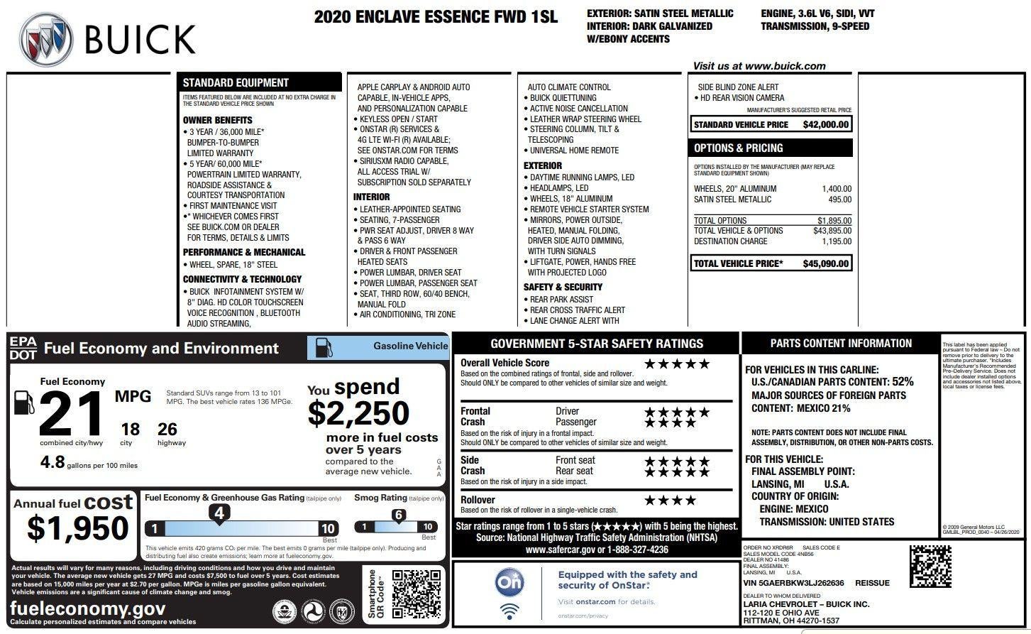 2020 Buick Enclave Essence