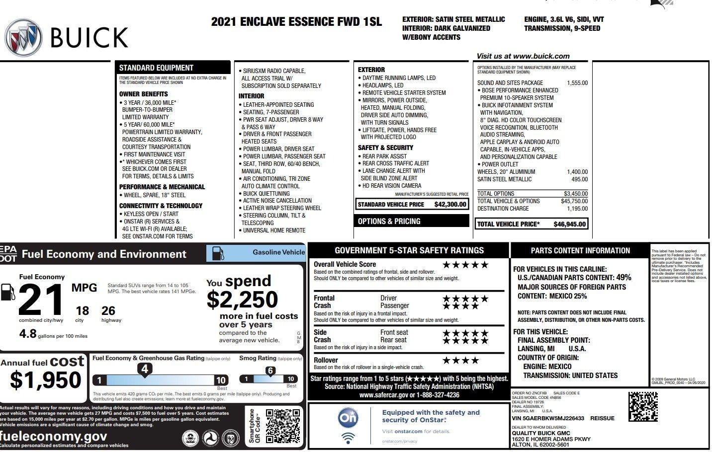 2021 Buick Enclave Essence