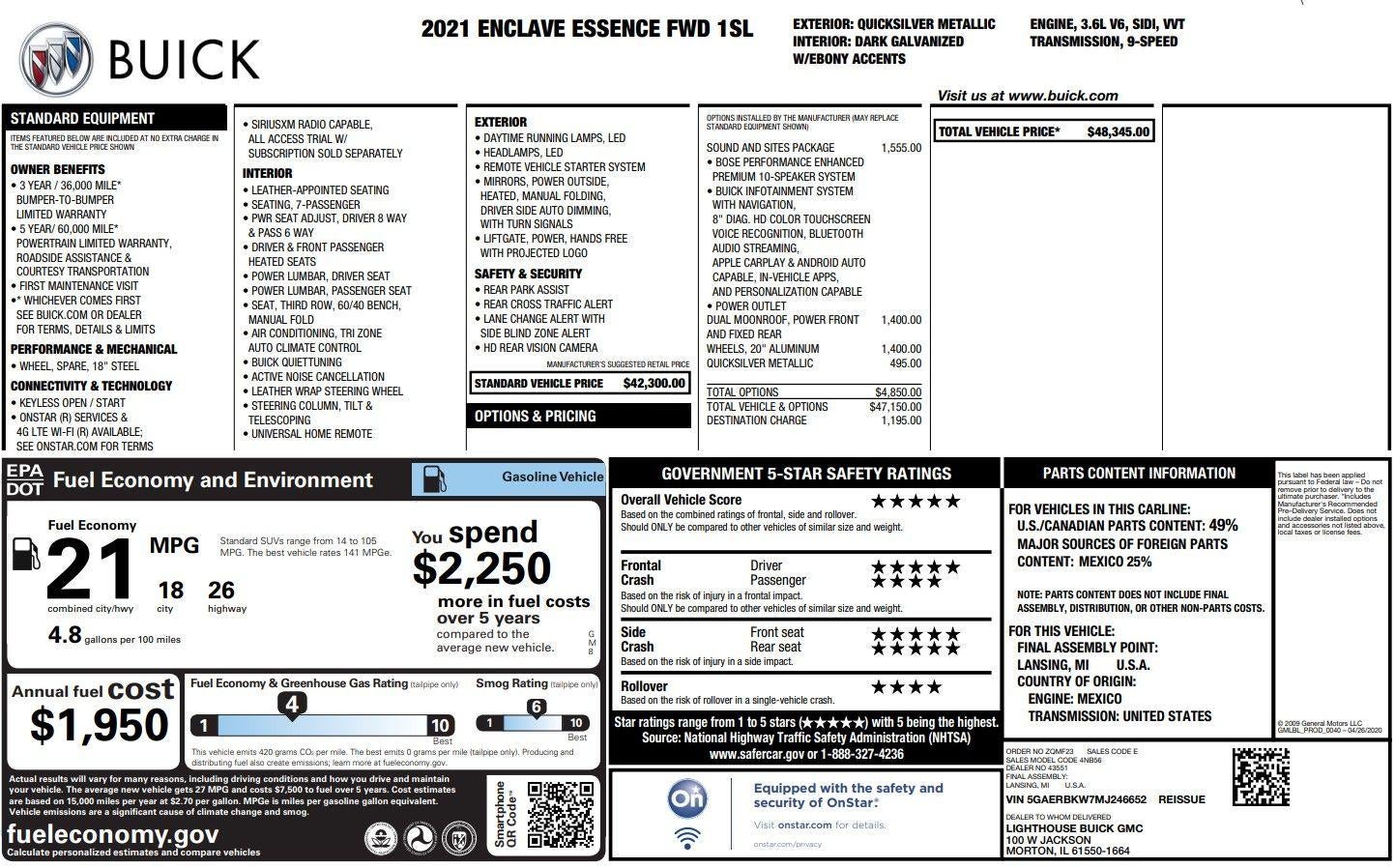 2021 Buick Enclave Essence