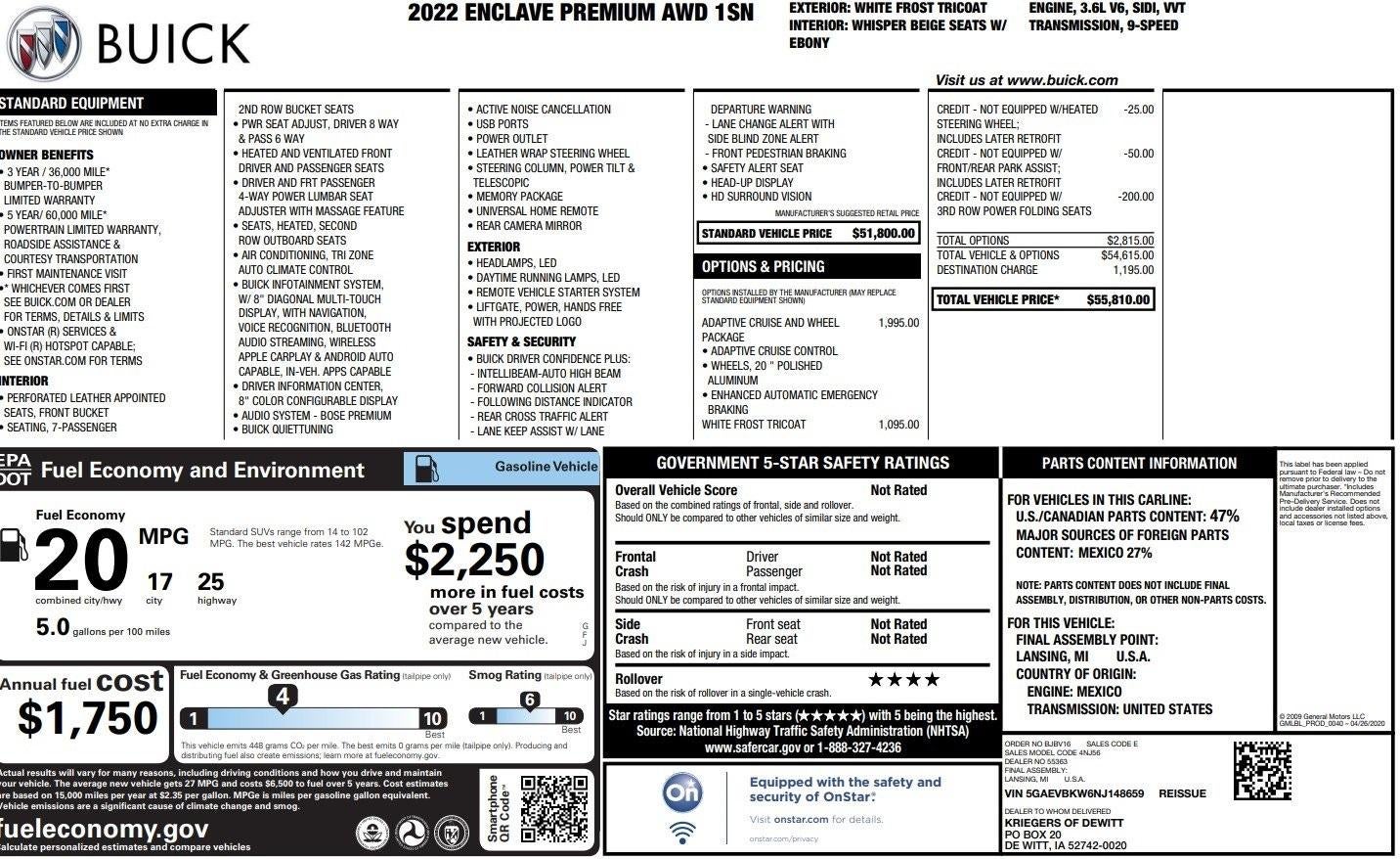 2022 Buick Enclave Premium Group