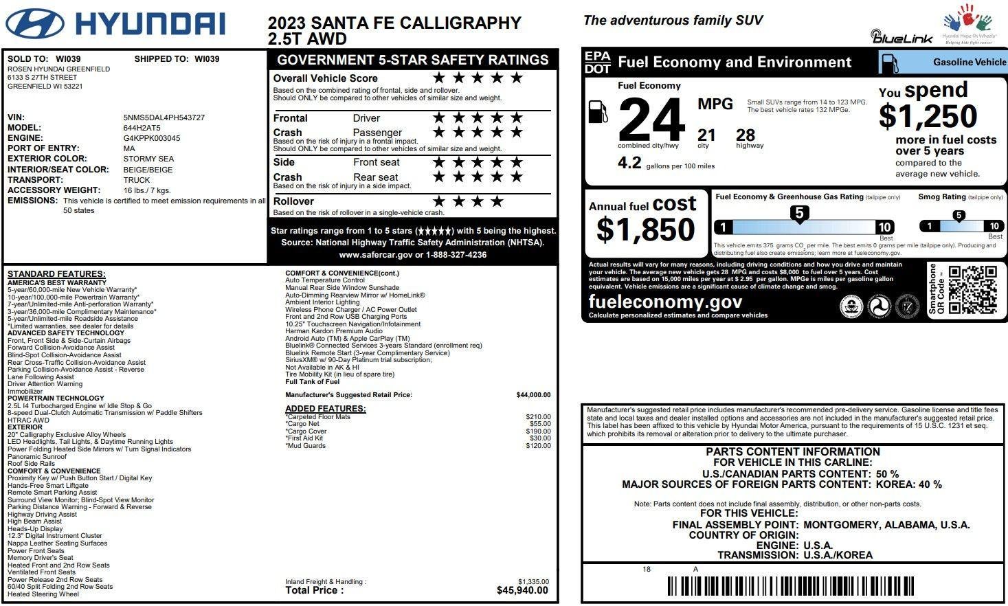 2023 Hyundai Santa Fe Calligraphy