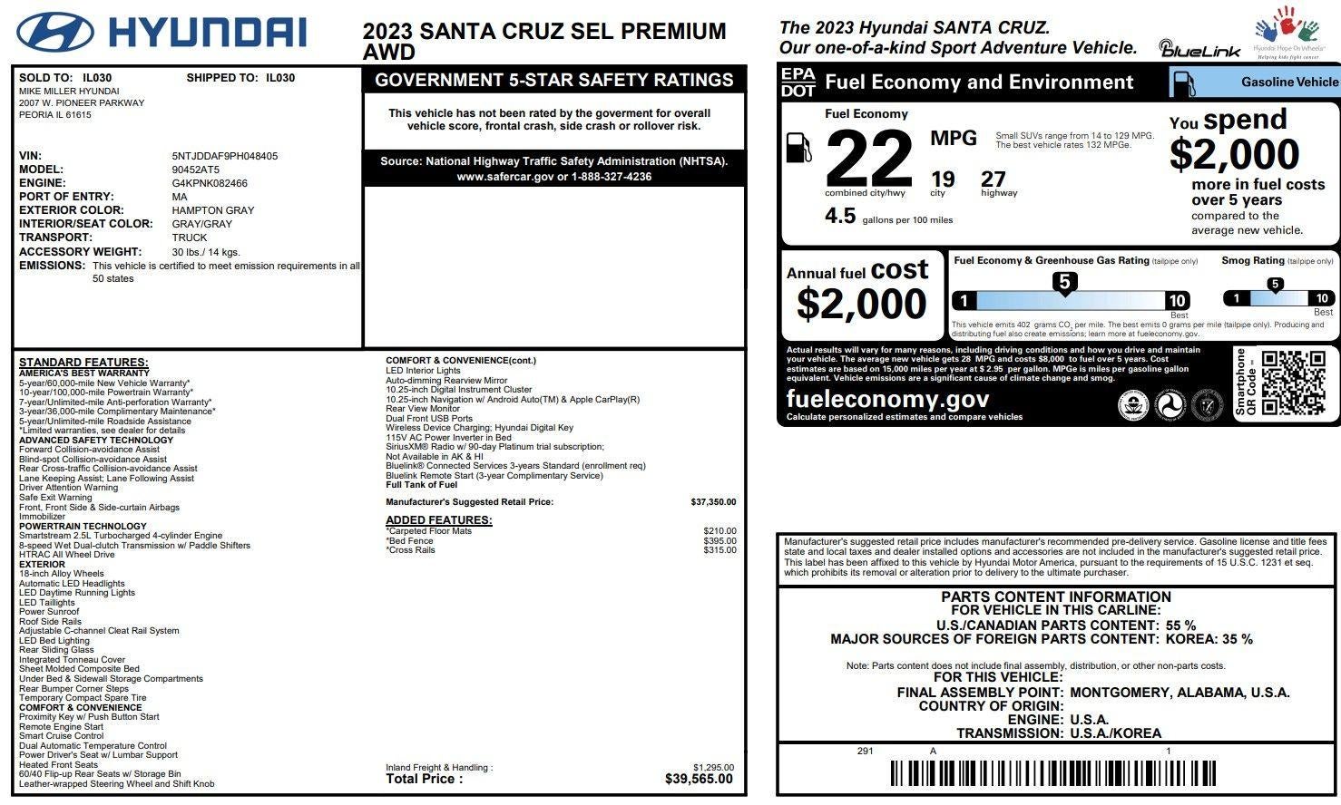 2023 Hyundai Santa Cruz SEL Premium