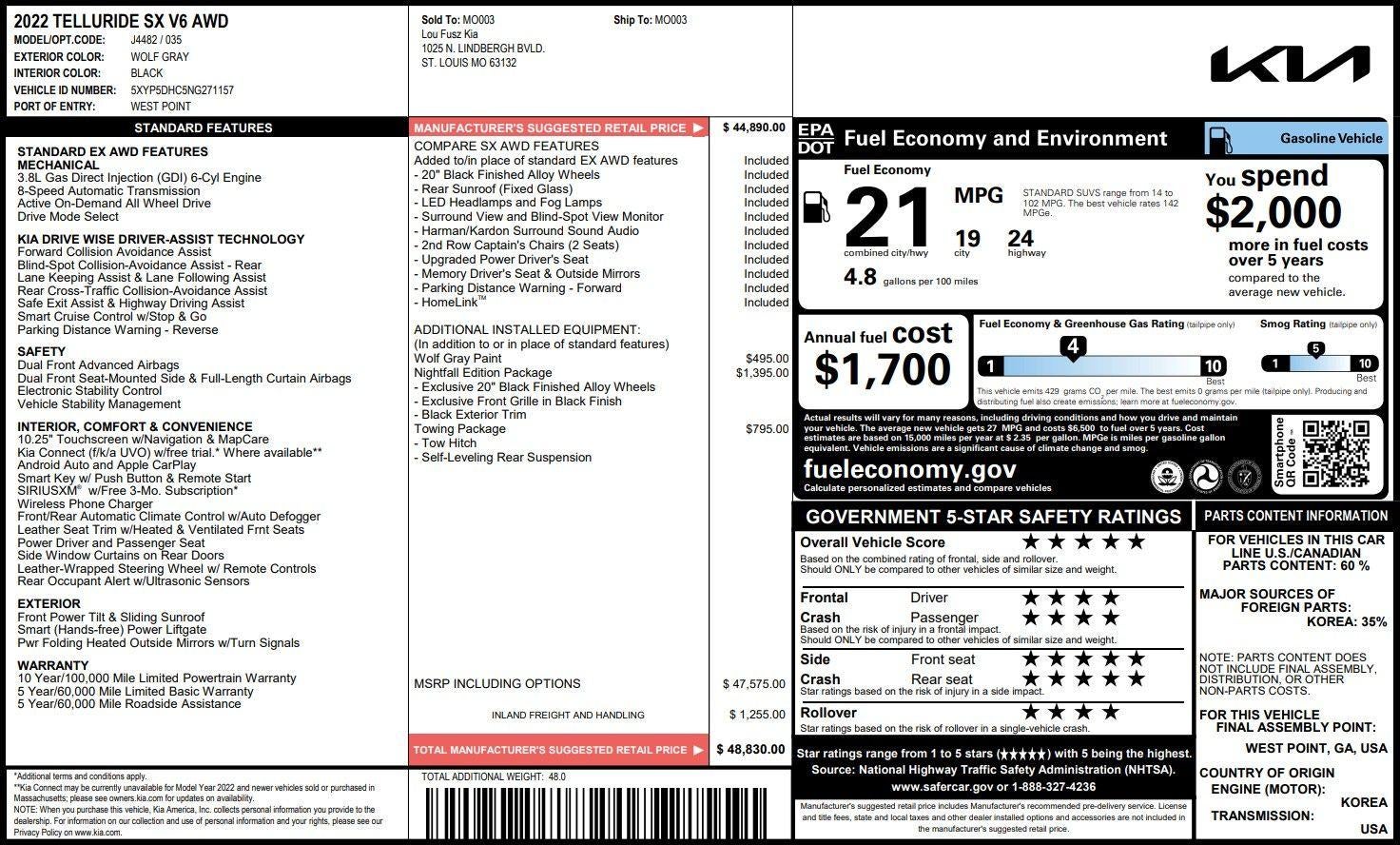 2022 Kia Telluride SX