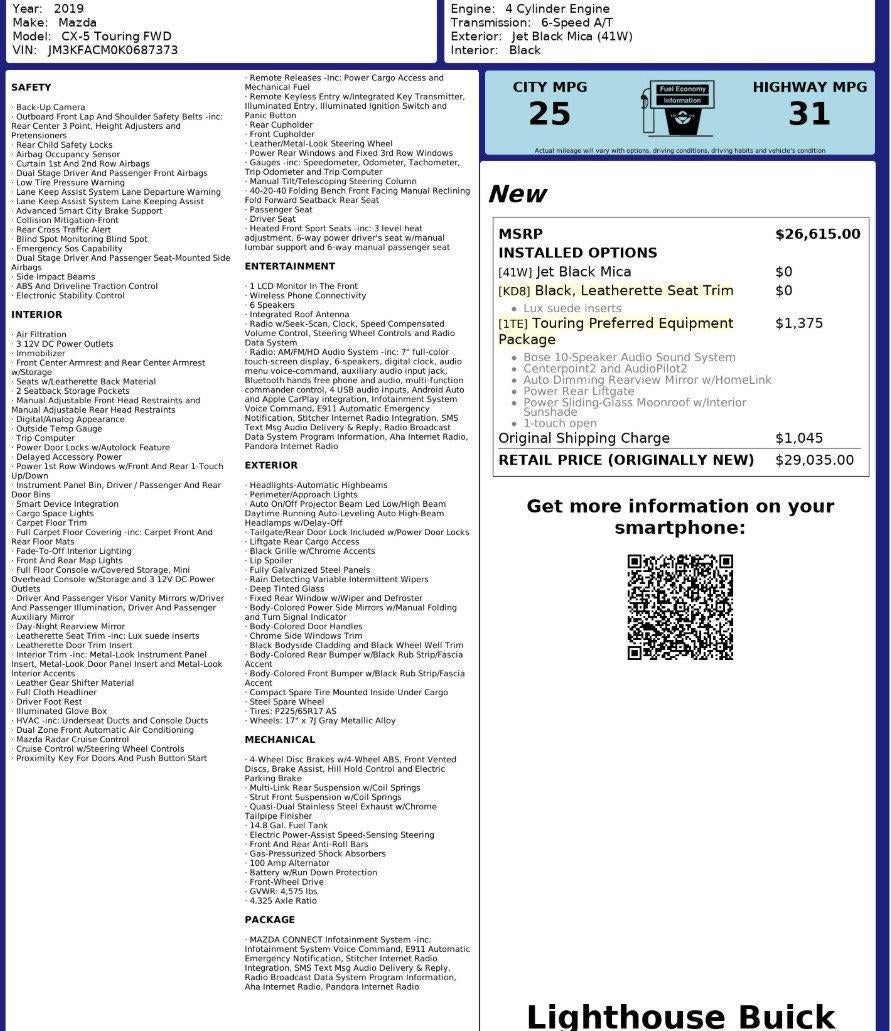 2019 Mazda Mazda CX-5 Touring