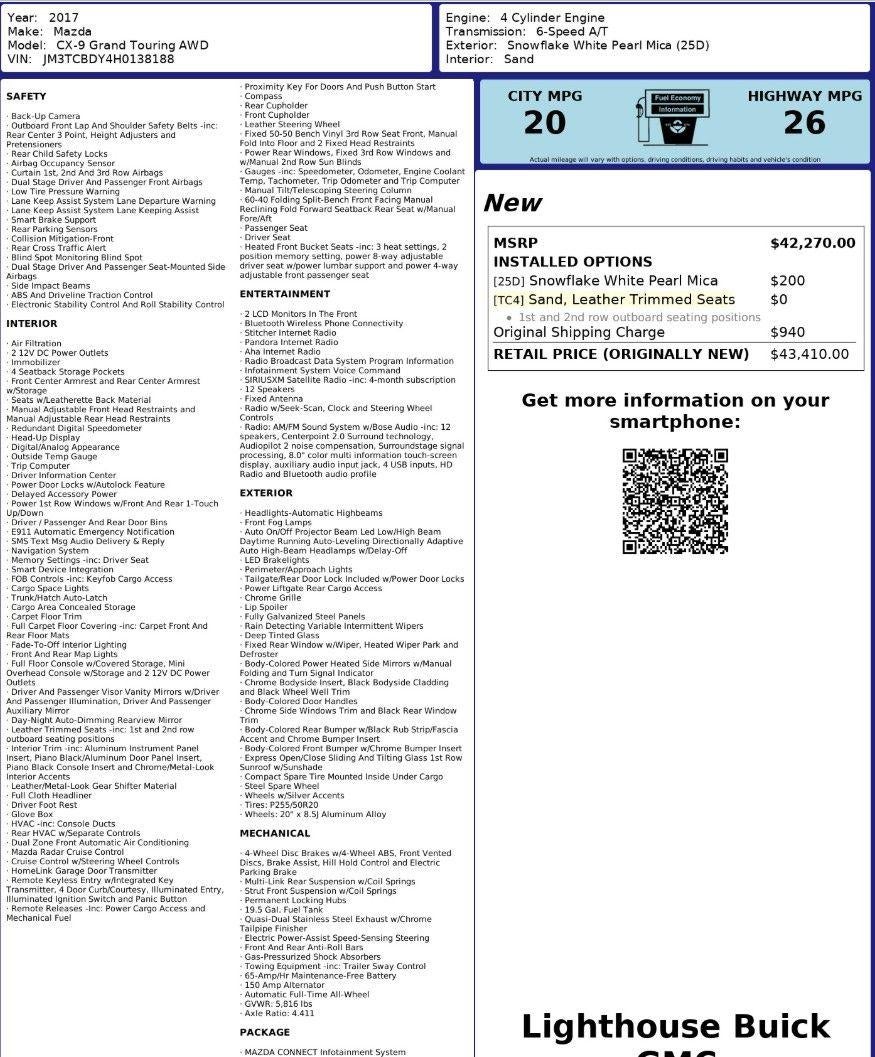 2017 Mazda Mazda CX-9 Grand Touring