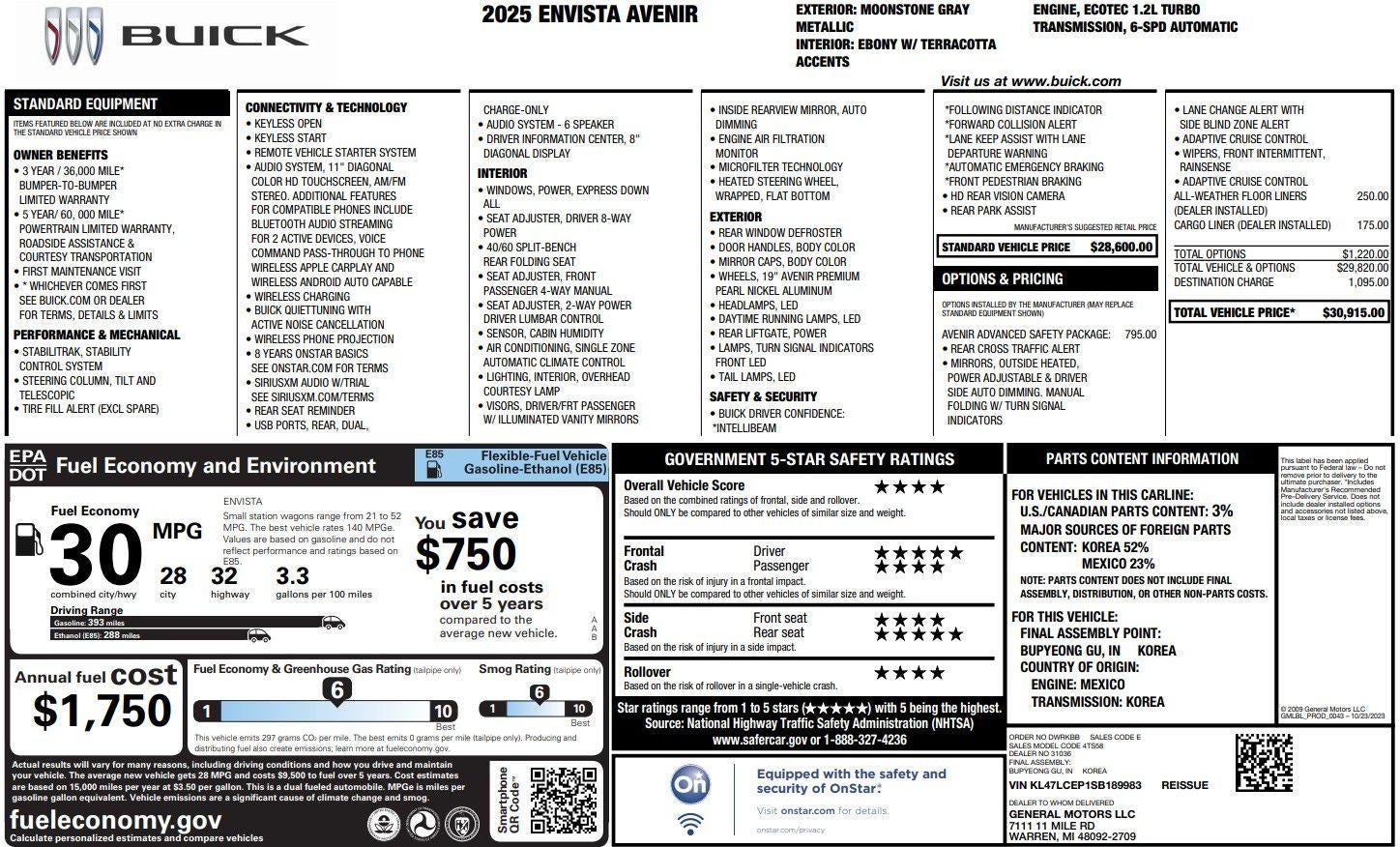 2025 Buick Envista Avenir