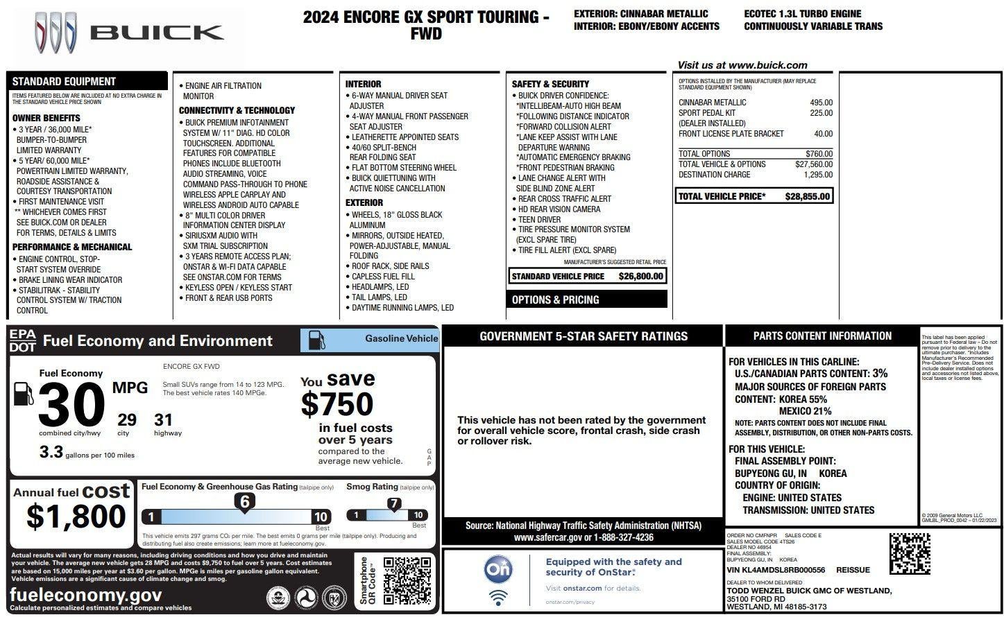 2024 Buick Encore GX Sport Touring