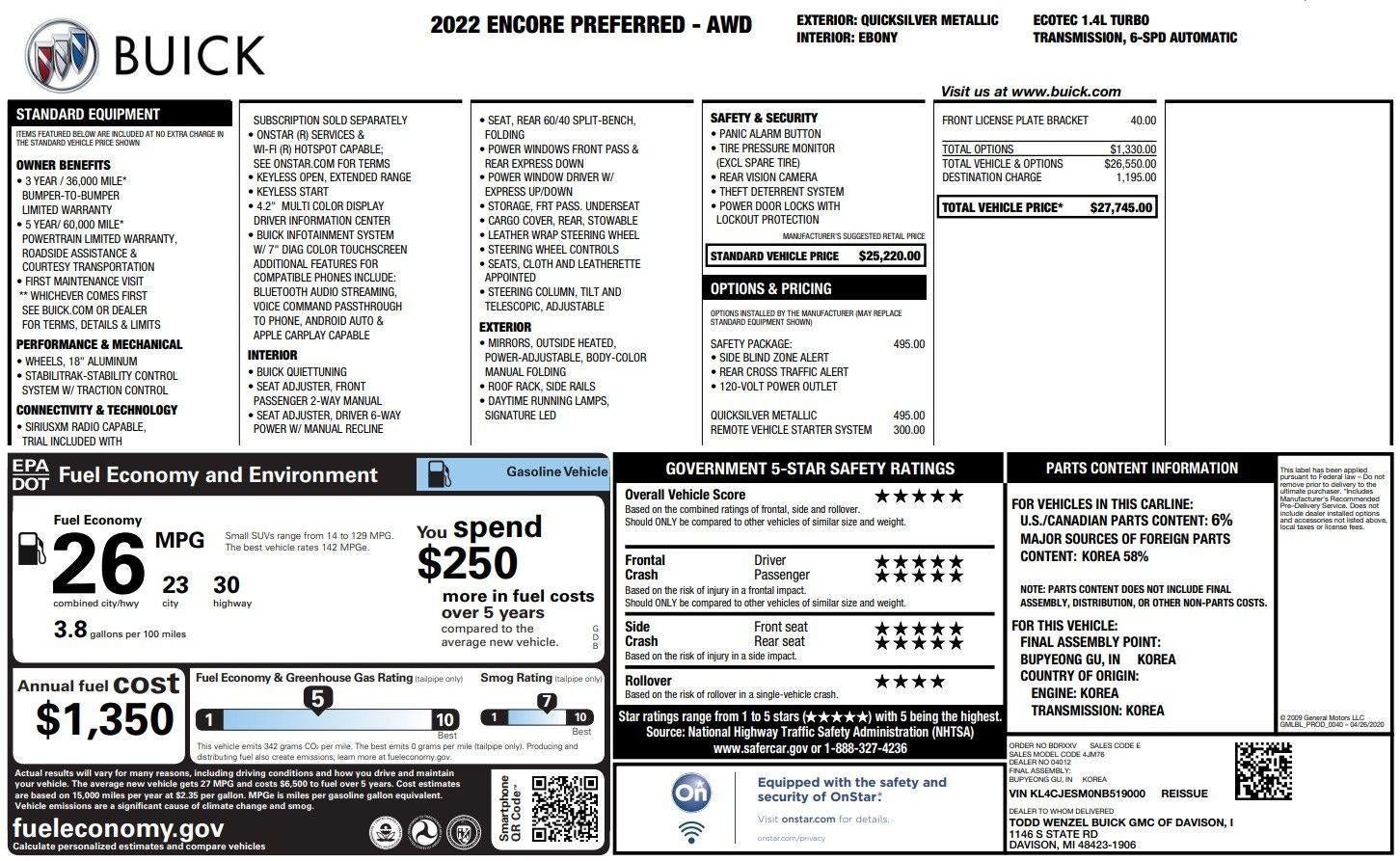 2022 Buick Encore Preferred
