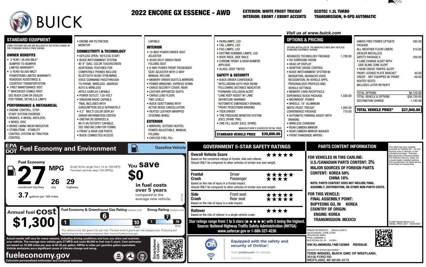 2022 Buick Encore GX Essence