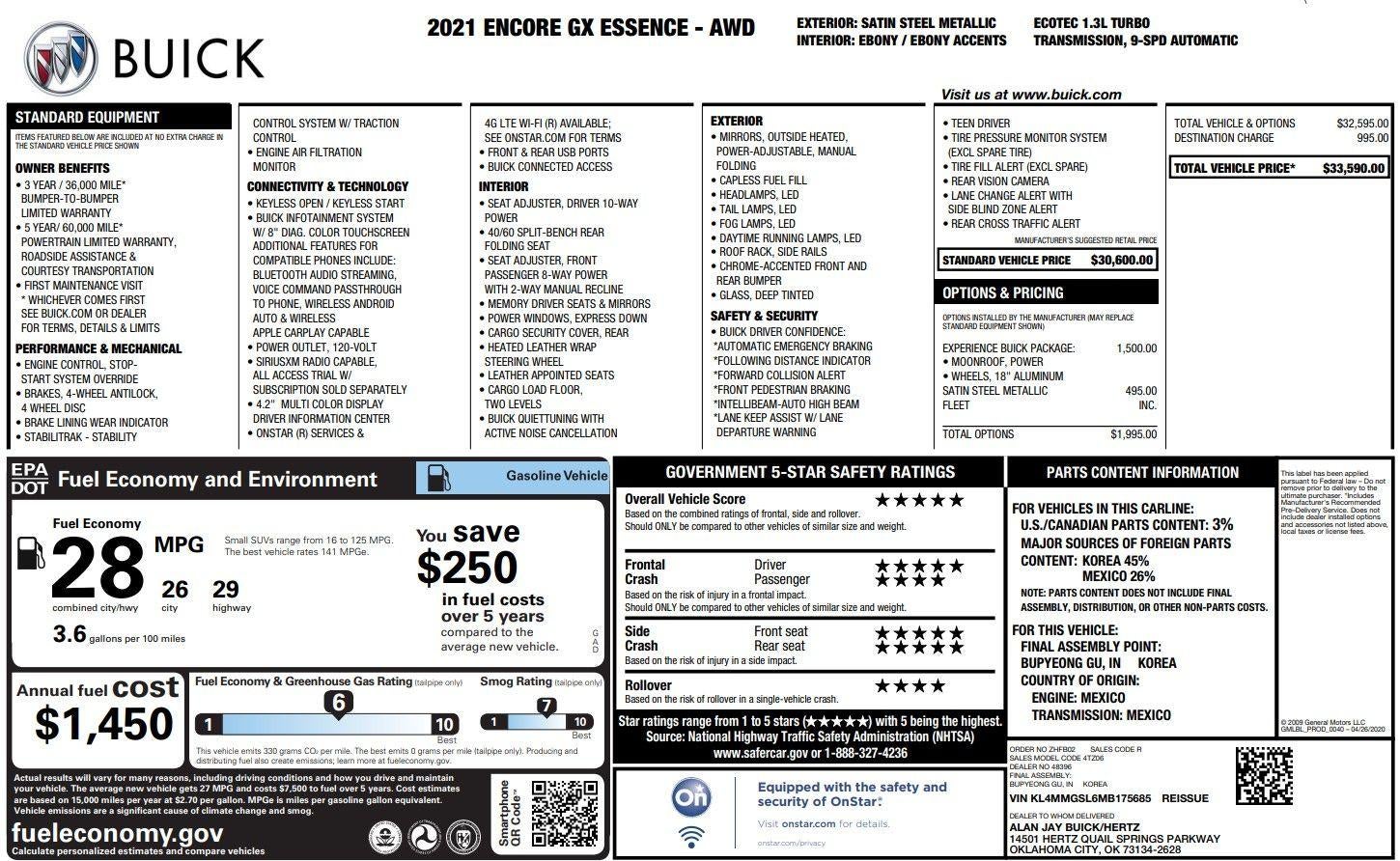 2021 Buick Encore GX Essence