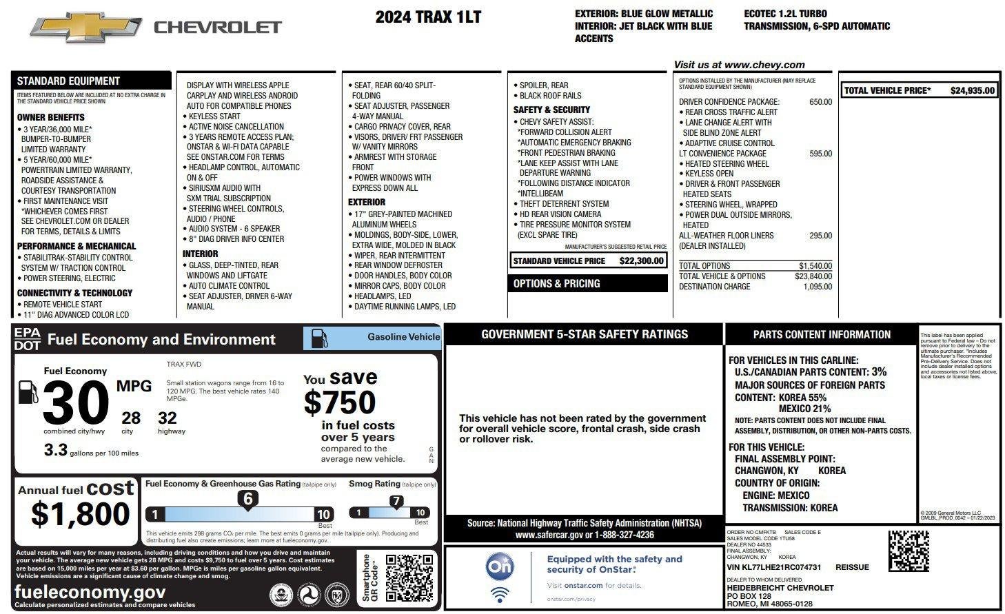 2024 Chevrolet Trax LT