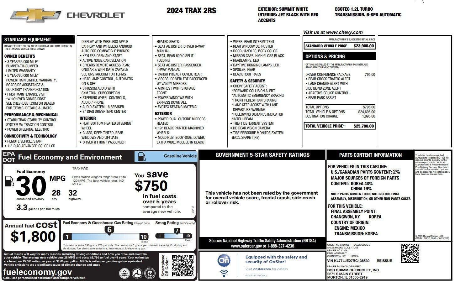 2024 Chevrolet Trax 2RS