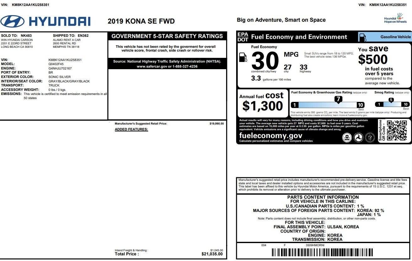 2019 Hyundai Kona SE