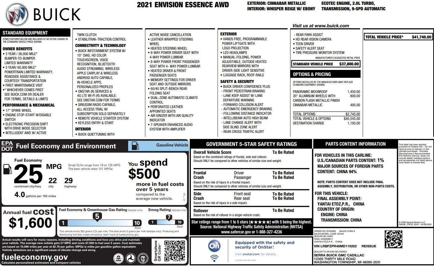 2021 Buick Envision Essence