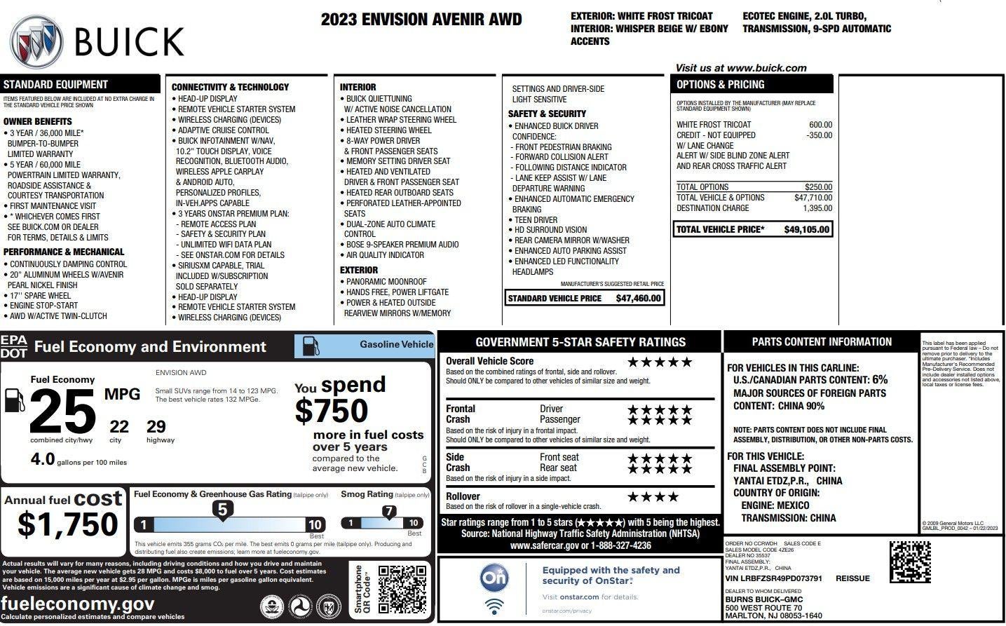 2023 Buick Envision Avenir